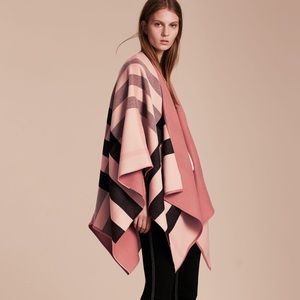Burberry Reversible Check Merino Wool Poncho